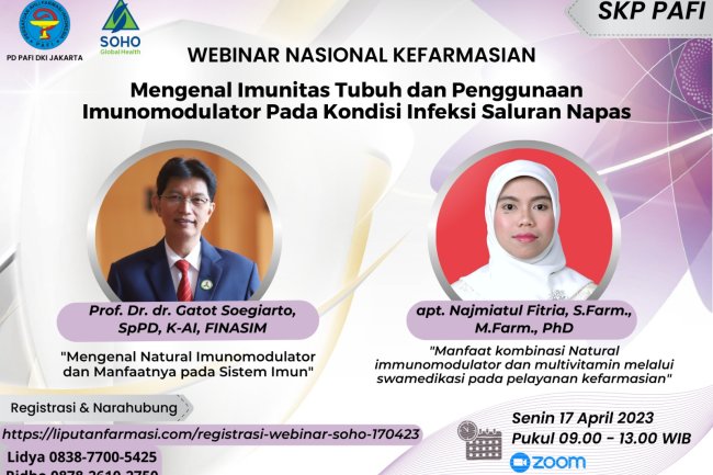 REGISTRASI : WEBINAR KEFARMASIAN PD PAFI DKI JAKARTA X  SOHO GLOBAL HEALTH