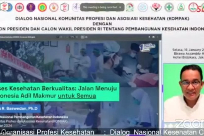 Visi Misi Capres Cawapres (Anies Baswedan dan Muhaimin Iskandar )Dalam Dialog Nasional Bersama Komunitas Profesi dan Asosiasi Kesehatan (KOMPAK)