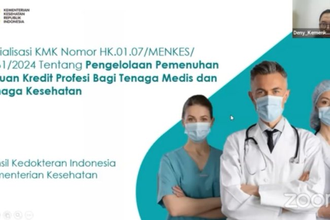 Sosialisasi KMK No HK.01.07/Menkes/1564/2024 "Pengelolaan Pemenuhan Satuan Kredit Profesi Bagi Tenaga Medis dan Tenaga Kesehatan"