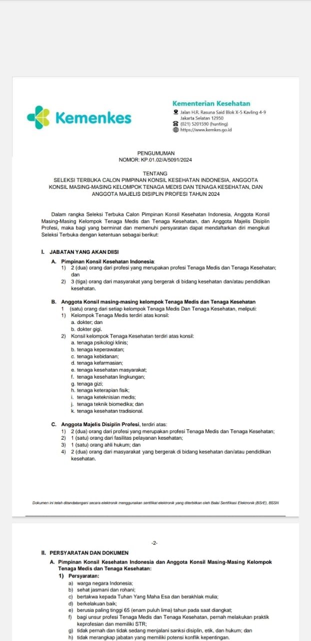 Pelantikan Pengurus Konsil Kesehatan Indonesia ( KKI )