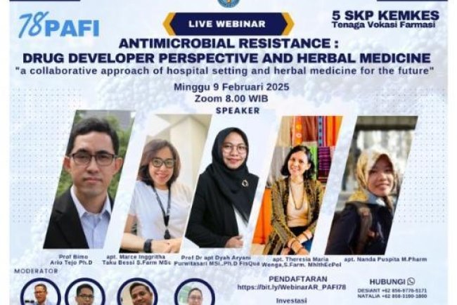 Webinar "ANTIMICROBIAL RESISTANCE : DRUG DEVELOPER PERSPECTIVE AN HERBAL MEDICINE - A Collaborative aproach of hospital setting and herbal medicin for the future"