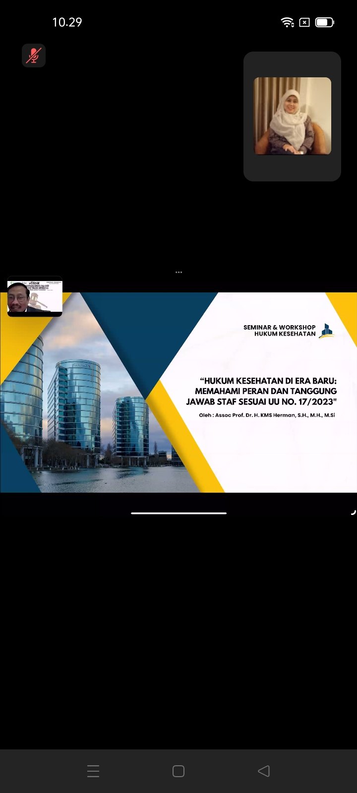 Webinar " Perlindungan Hukum dan Etik Legal Bagi Tenaga Kesehatan"