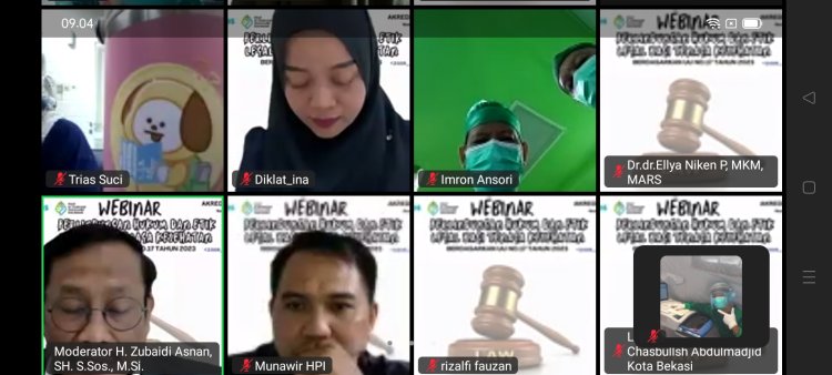 Webinar " Perlindungan Hukum dan Etik Legal Bagi Tenaga Kesehatan"