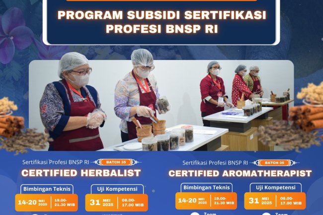 BIMTEK Sertifikasi Herbalist Badan Nasional Sertifikasi Profesi (BNSP)