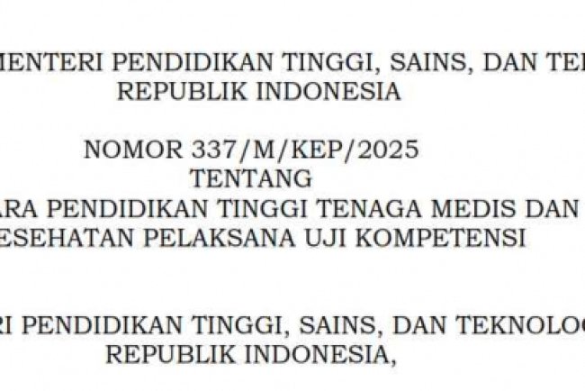Polemik Keputusan Menteri Pendidikan Tinggi, Sains, dan Teknologi Republik Indonesia Nomor 337/M/KEP/2025 Nomor 337/M/KEP/2025