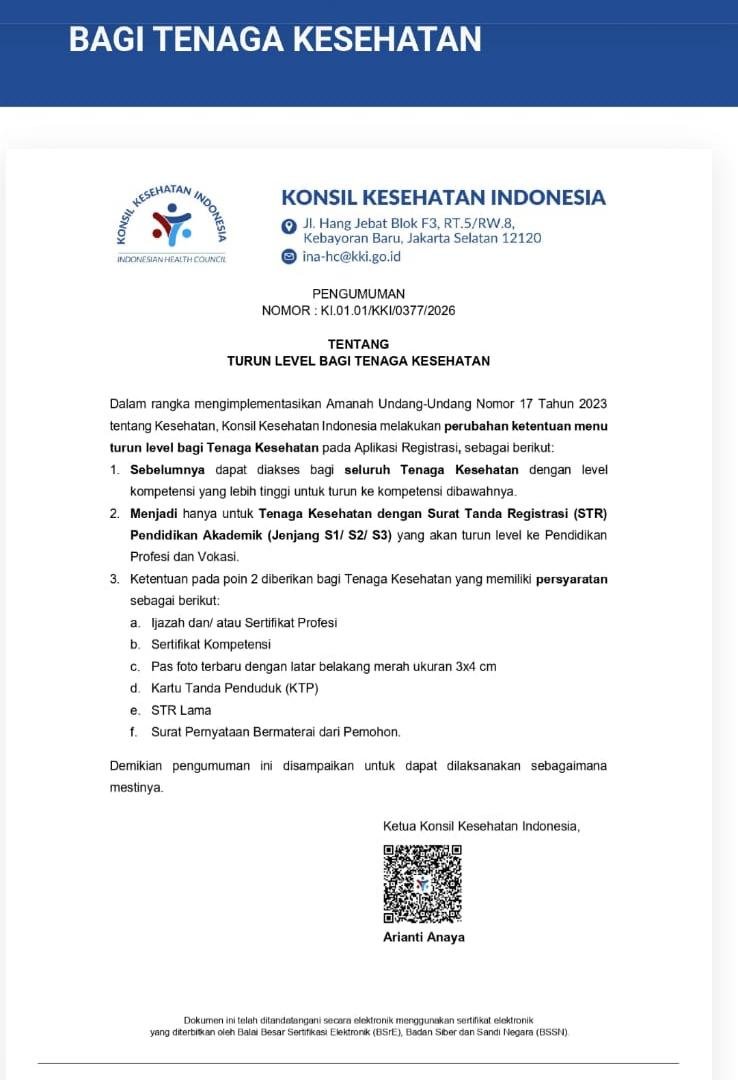 Turun Level Bagi Tenaga Kesehatan