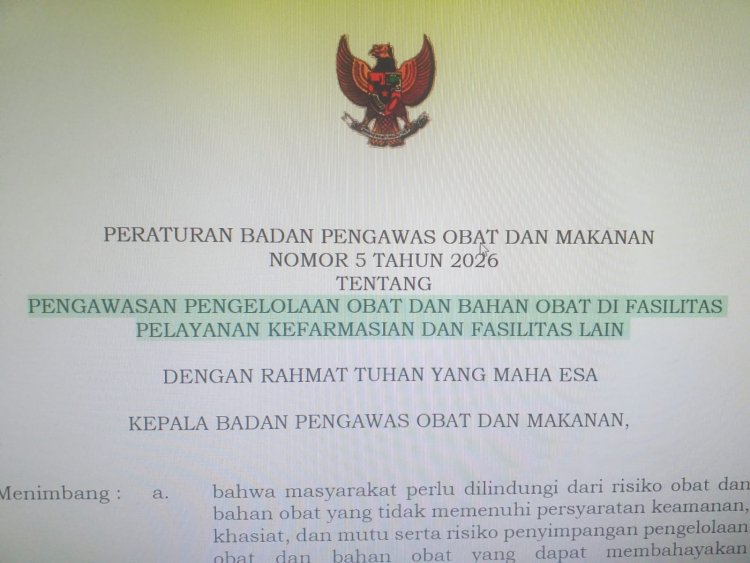 PERATURAN BADAN PENGAWAS OBAT DAN MAKANAN  NOMOR 5 TAHUN 2026