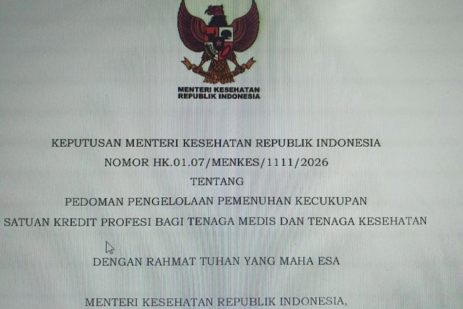 KEPUTUSAN MENTERI KESEHATAN REPUBLIK INDONESIA  NOMOR HK.01.07/MENKES/1111/2026