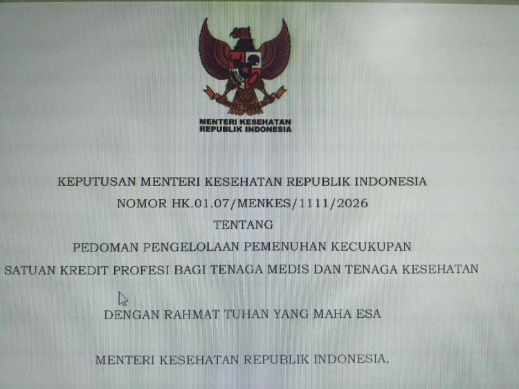 KEPUTUSAN MENTERI KESEHATAN REPUBLIK INDONESIA  NOMOR HK.01.07/MENKES/1111/2026