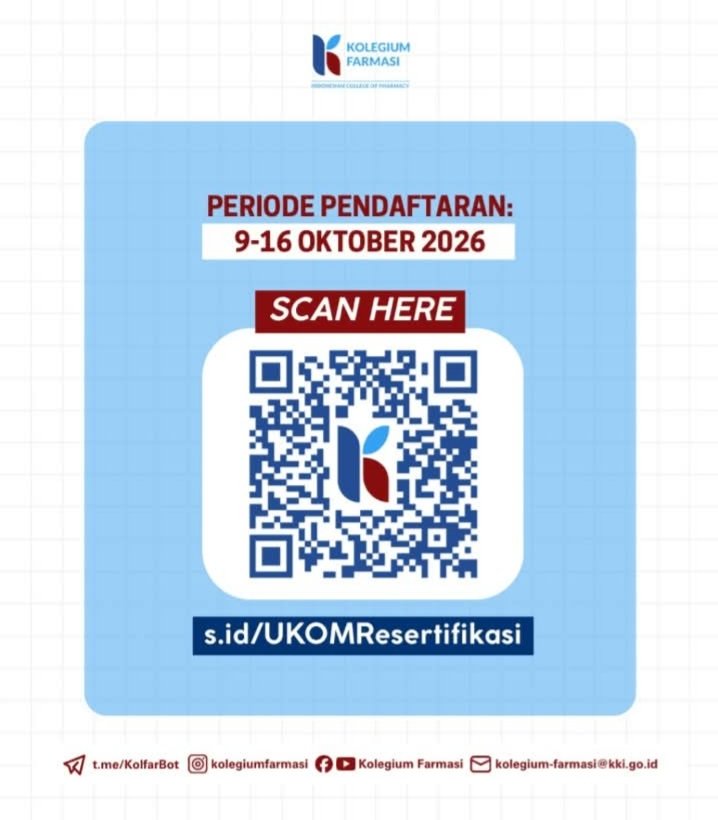 Kolegium Farmasi Indonesia Akan Selenggarakan UKOM Resertifikasi bagi Apoteker dan Tenaga Vokasi Farmasi