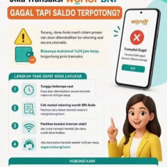 Tarik tunai di ATM BNI uang tidak keluar namun Saldo terpotong Kami akan menanganinya